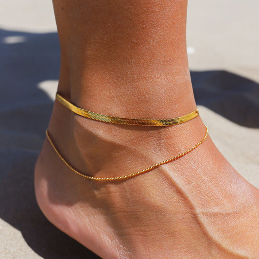 FLAT CHAIN ANKLET.